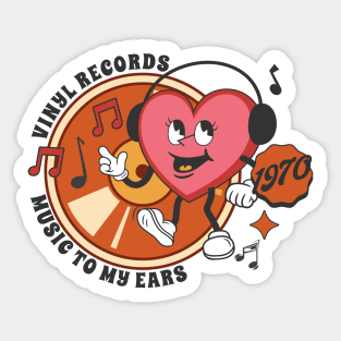 Vinyl Record Lover Retro Art Sticker